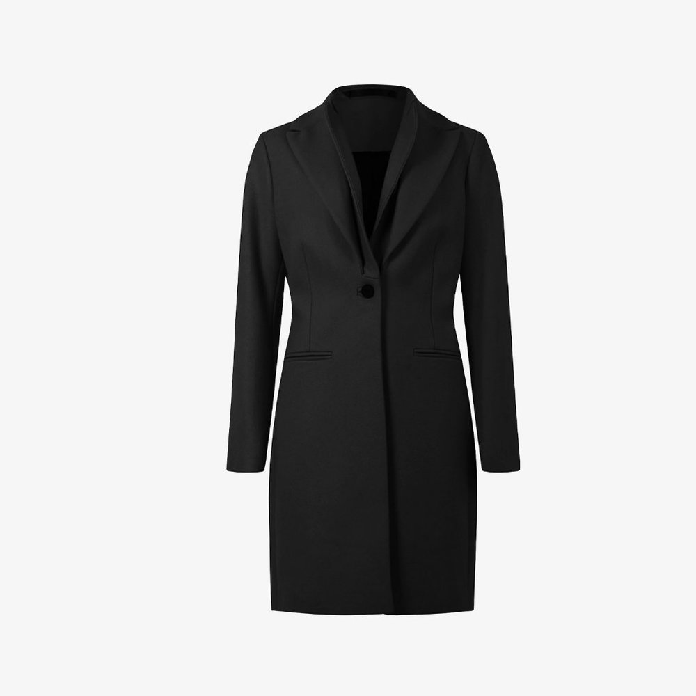 All Saints Black Coat - Lyris Recycled Wool-Cashmere Blend Coat Size 6